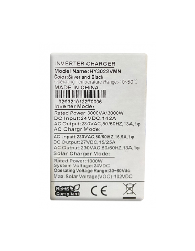 Inversor Híbrido 3KVA/3000W Controlador MPPT...