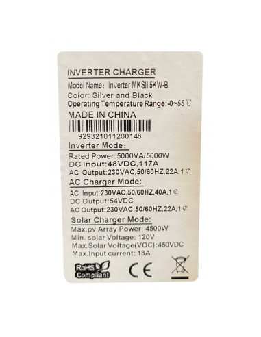 Inversor híbrido 5000W Controlador MPPT 80A...