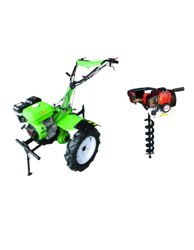 Pack Motocultivador Diesel 10 HP + Barreno 52cc