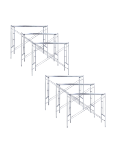 Set 6 Andamios para la Construcción Galvanizados con Tablón