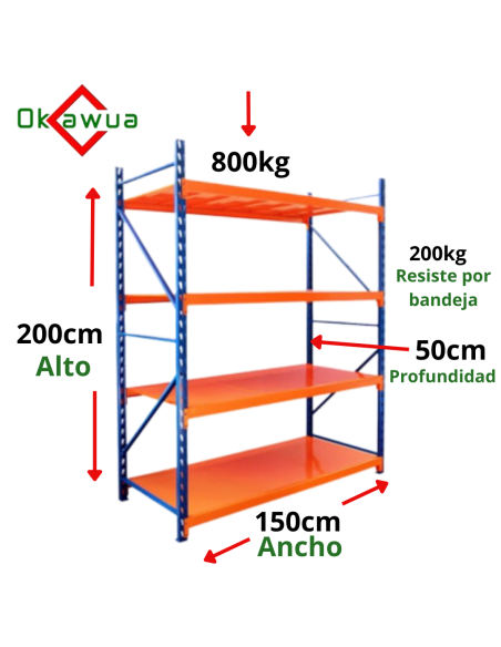 Pack 5 Rack Estanterías Profesional 800 kg