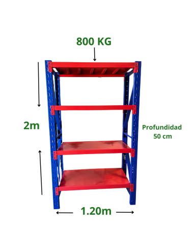 Pack 6 Estanterías Rack Profesional 1200x2000mm