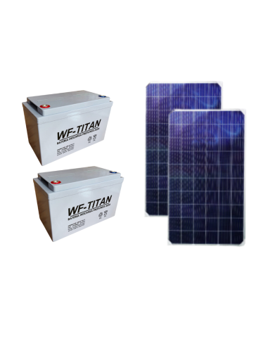 Pack 2 Baterías solares 100 AH AGM + 2 Paneles Solares 280W