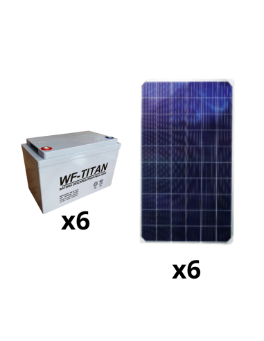 Pack 6 Baterías Solares 100 AH AGM + 6 Paneles Solares 280W