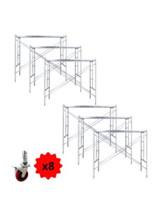 Set 6 Andamios para la Construcción + Pack 8 Ruedas con...
